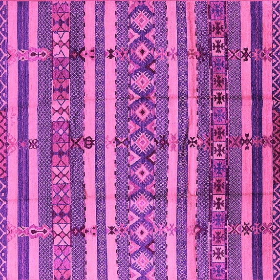 Ahgly Company Indoor Square Solid Pink Modern Area Rugs, 3' Square
