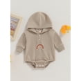 thumbnail image 2 of goowrom Baby Fall Jumpsuits: Rainbow Embroidery Long Sleeve Hooded Rompers, 2 of 9