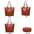 thumbnail image 4 of sweetovo Women Vintage Shoulder Bag Leather Tote Purses and Handbags Satchel Bags Top Handle Work Bags 4pcs Set, 4 of 7