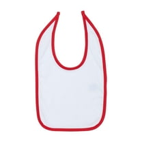 Rabbit Skins 1004 Infant Contrast Trim Bib-White/Red