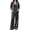 Grey, variant on Xijirk Women 2 Piece Velvet Outfit V Neck Long Sleeve Loose Top and Wide Leg Elastic Waist Pants Set for Loungewear Daily Casual Wear,Khaki,S