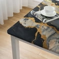 thumbnail image 5 of Acheng Marble Gold Stripe Square Tablecloth Full Width Single-Sided Printing 100% Polyester Fiber 46*46, 5 of 8