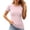 T#Pink, variant on Workout Tops for Women Round Neck Short Sleeve Basic Tees Sports Running Shirt Solid Color Fitted T Shirts Breathable Yoga Tops