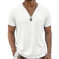 thumbnail image 2 of LIaqionyy Men's Short Sleeve Casual Basic Fashion V Neck Tee Shirts Summer Lightweight Solid Color Tops, 2 of 7