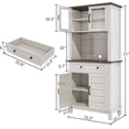 thumbnail image 3 of Acekid 72" Pantry Cabinet with Storage Drawers, Tall Kitchen Pantry Cabinet with 2 Glass Doors, Farmhouse Kitchen Hutch for Living Room, Dining Room, White, 3 of 8