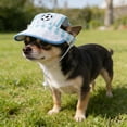 thumbnail image 6 of Soccer Themed Pet Sun Visor Hat Adjustable Dog Cat Baseball Cap with Ear Holes Sun Protection Football Fan Support Accessories for Sports Events Game Day Outdoor Activities Dog Puppy Kitten, 6 of 7