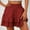 Wine, variant on Ruffle Shorts Sevevn Women's Summer Solid Color High Waisted Shorts With Floral Pleated Hem Casual Shorts