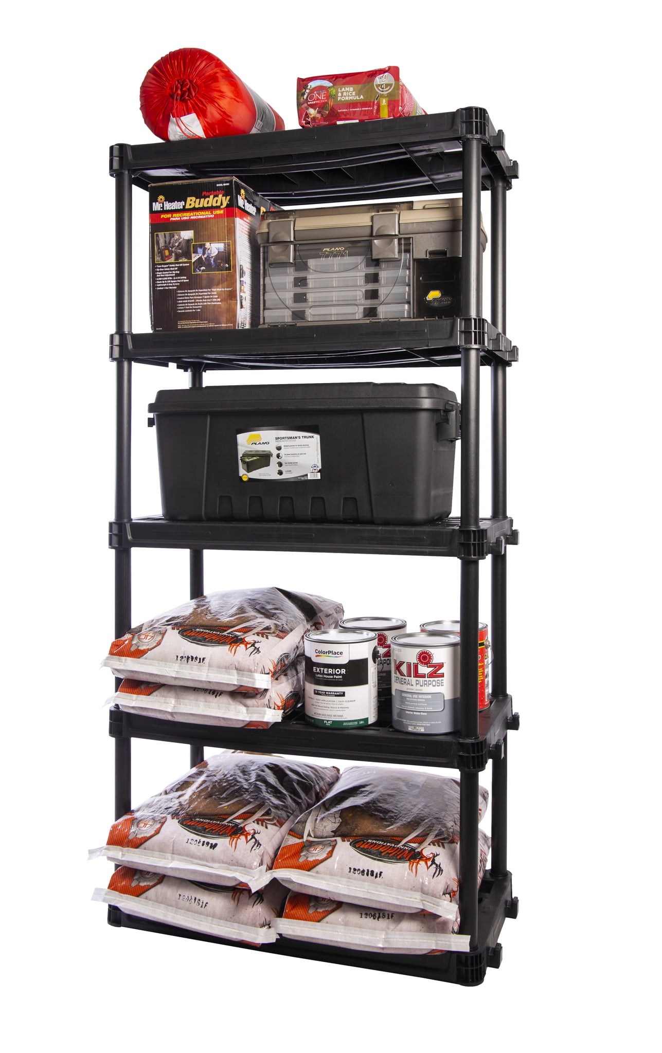 lowes storage racks on Plano 36 W X 24 D X 74 H 5 Shelves Heavy Duty Plastic Garage Storage Unit Dark Gray 1000 Lb Capacity Walmart Inventory Checker Brickseek