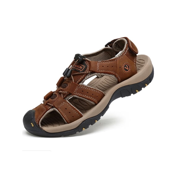 Men's Outdoor Closed Toe Leather Summer Beach Casual Sandals