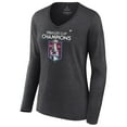 thumbnail image 2 of Women's Fanatics Heathered Charcoal Colorado Avalanche 2022 Stanley Cup Champions Locker Room V-Neck Long Sleeve T-Shirt, 2 of 4