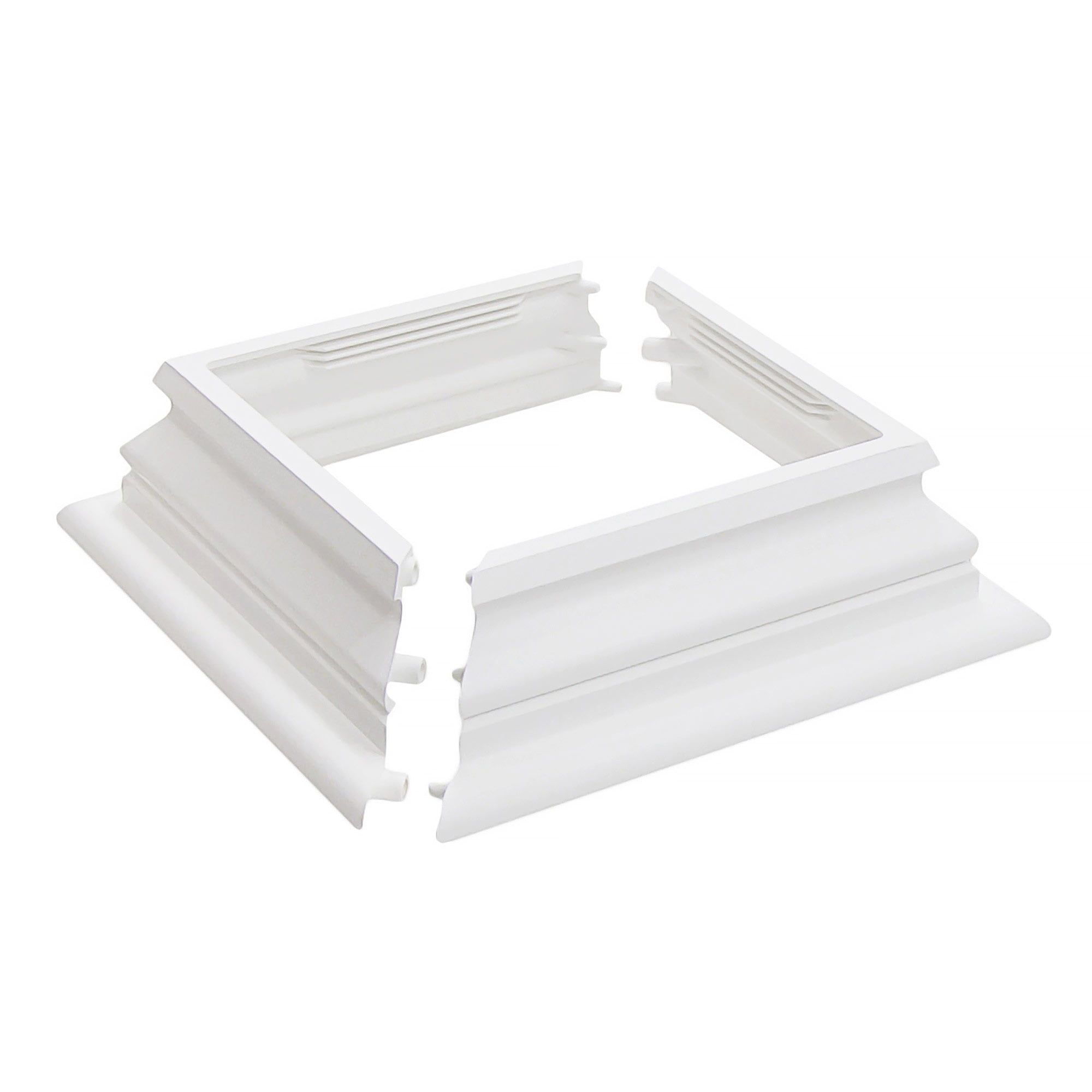 Plum Fittings White Vinyl Federation Post Skirt 6 Inch x 6 Inch Vinyl Post Trim | Two-Piece | Will NOT Fit A Traditional 6x6 Wood Post (Single Pack)