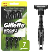 Gillette Mach3 Sensitive Men's Disposable Razors, 7 Count