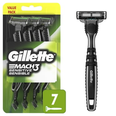 Gillette Mach3 Sensitive Men's Disposable Razors, 7 Count