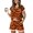 Saffron #43, variant on DORKASM Matching Halloween Pjs Sets for Woman Short Sleeve Sleepwear Pjs Shorts Set Orange M