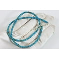 thumbnail image 2 of Sterling Silver Turquoise Necklace Blue Smooth Heishe Solid Strand Dark Blue, 18", 2 of 2