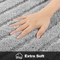 thumbnail image 4 of Findosom 3pcs Bathroom Rugs Set with U-Shaped Mat,Non Slip Machine Washable Wave Bath Mat,Ultra Soft Plush Shower Rugs for Bathroom,Tub,Shower18"x26"+18"x48"+U 20"x24"Gray, 4 of 10