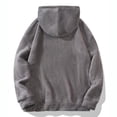 thumbnail image 5 of Men's Hoodies Sweatshirt Loose Long Sleeved Hooded Pullover Casual Solid Color Warm Pullover Jacket Fall Winter, 5 of 8
