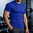 thumbnail image 2 of Jinhomg Men's Compression Shirts Short Sleeve Workout Gym T-Shirt Cool Running Tops Soft Comfy Base Layer Athletic Undershirts Sportswear Blue,S, 2 of 7