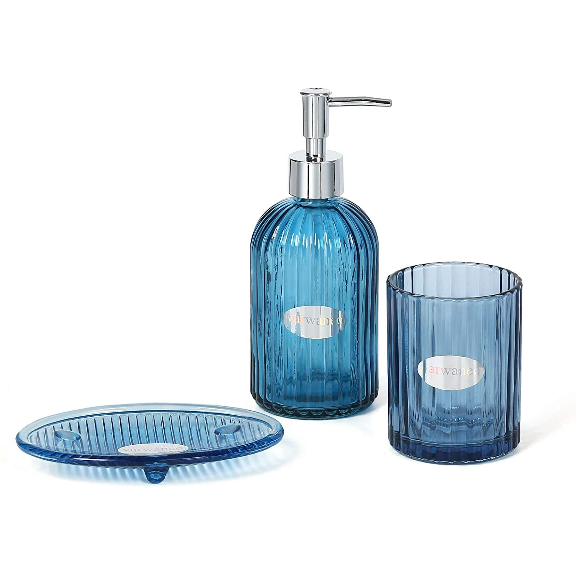 striped bathroom accessories