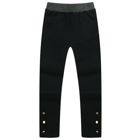 Richie House Girls' Skinny Pants with Buttons at Hem RH1547