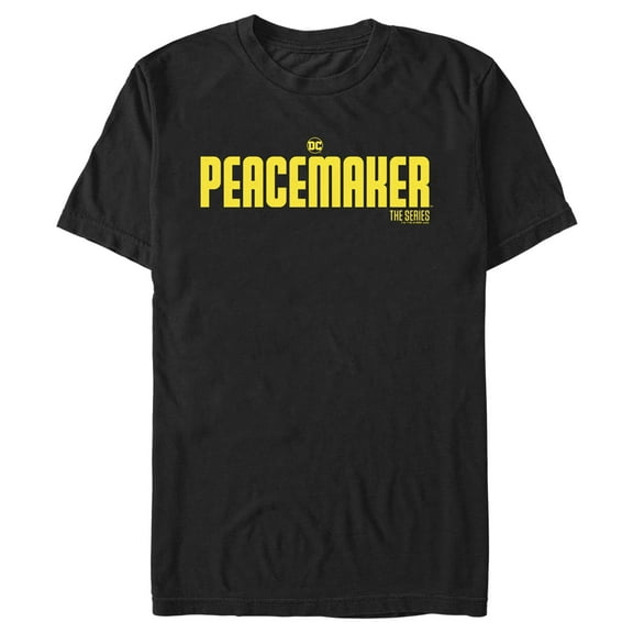 Men's Peacemaker Yellow Classic Logo  Graphic Tee Black Medium