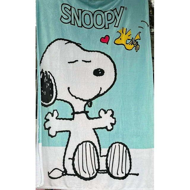 Exclusiva! Cobija Frazada Ultra Suave Snoopy Aqua