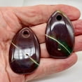 thumbnail image 2 of Hand Carved Bloodstone Agate Pendant Bead | 54x33x6mm| Green Red | Oval | 1 Bead, 2 of 11