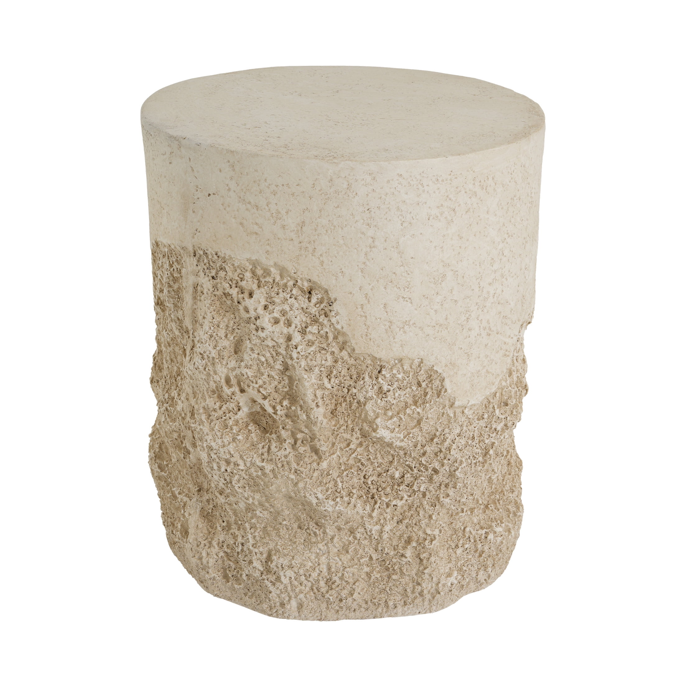 Christopher Knight Home Outdoor MGO Round Accent Side Table, Coral-Texture for Coastal Decor, Beige
