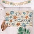 thumbnail image 2 of Summer Starfish Shell Coral Decorative Front Door Mat, Beach Coastal Wave Stripes Doormat Indoor Outdoor Non-Slip Floor Entryway Rug, Nautical Seasonal Home Kitchen Decoration 17x30 Inch, 2 of 6