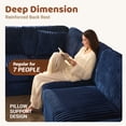 thumbnail image 4 of LAKPS 139" U-Shaped Sectional Sofa, 7-Seater Modular Cloud Couch for Large Families & Guests with Corduroy Upholstery, Right Facing Chaise, Blue, 4 of 9