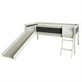 thumbnail image 2 of Castle Place Wooden Twin Junior Loft Bed with Chalkboard and Slide, Antique Grey, 2 of 9