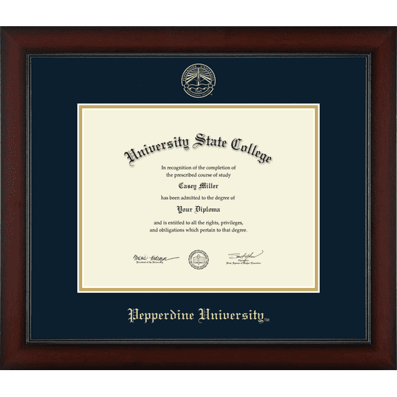 Pepperdine University Diploma Frame, Document Size 11" x 8.5"