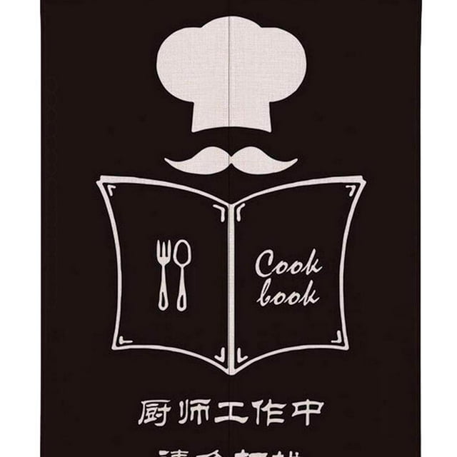Japanese Noren Doorway Curtain Hanging Room Divider Half Curtain Cafe for Kitchen Read Menu_85x90cm