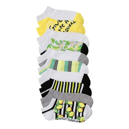 Betsey Johnson Ladies 10Pk Lemon Pattern Low Cut Socks