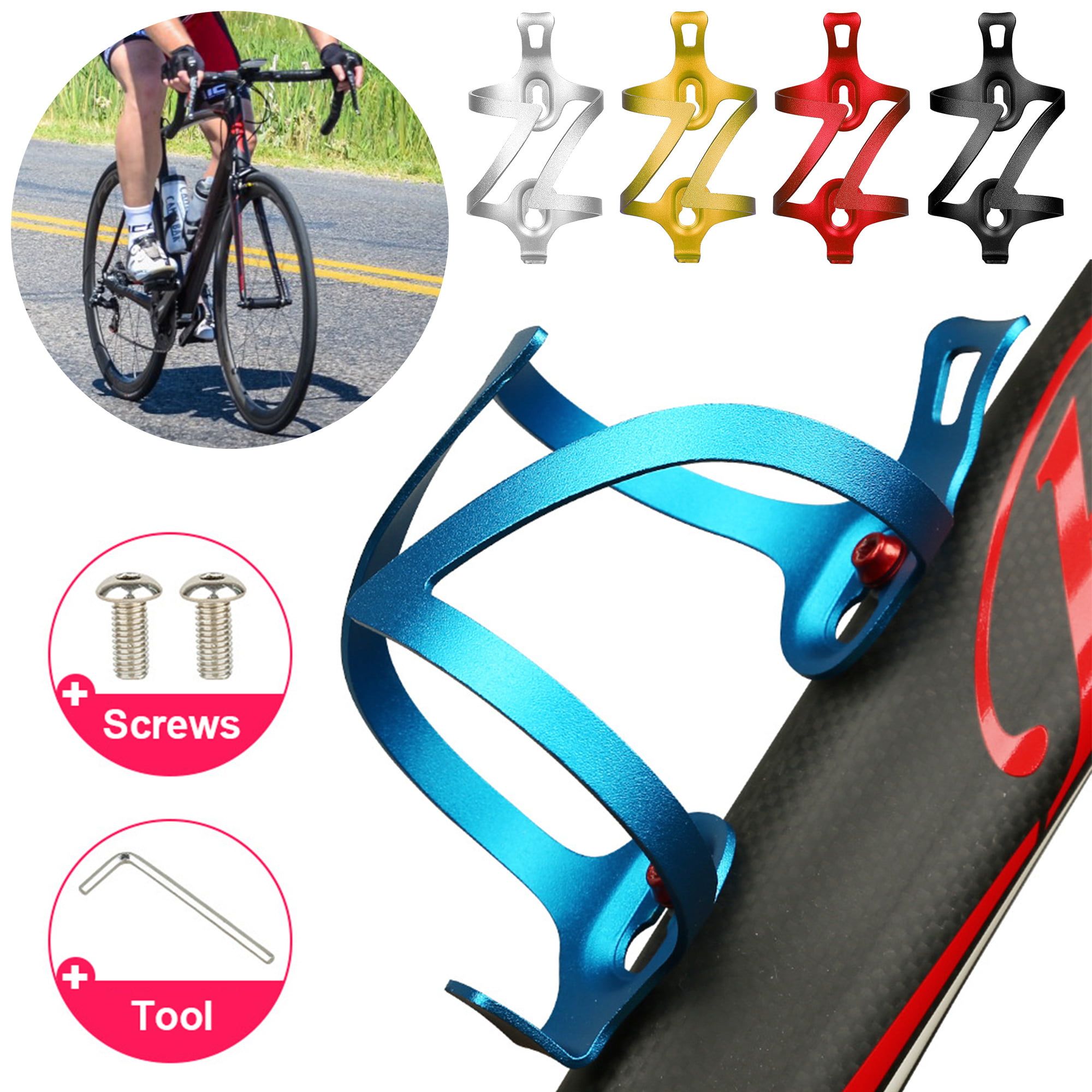 Aluminum Bicycle Water Bottle Cage Holder Mount MTB Bike Cycling Drink Cup Rack 