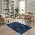 thumbnail image 2 of ODIKA 4'x6' Navy Blue Geometric Floral Washable Area Rug Contemporary Tiled Motif With Angular Corner Details And Repeating Eight Pet Friendly, Non-Shedding for Bedroom, Reading Nook, 2 of 7