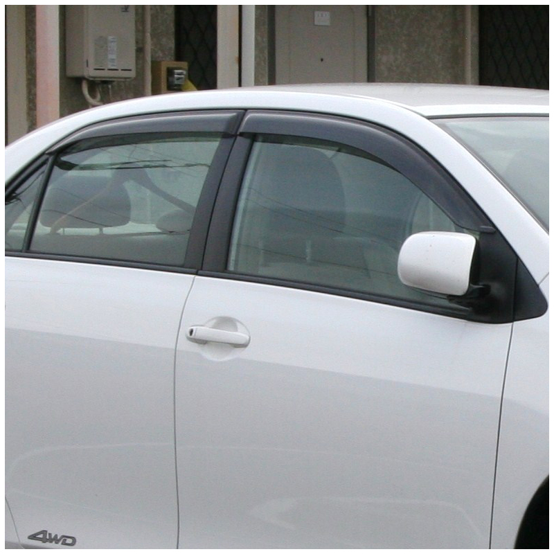 SarahQ for 2009-2013 Corolla 4Dr Sedan Dark Smoke Out-Channel//Outside Mount Style Wind Sun Rain Guard Vent Shade Deflector Window Visors