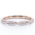 thumbnail image 1 of JeenMata Alianza de Boda con Detalles Pavé de 0,25 Quilates, de Forma Redonda y Semi Infinito, Chapada en Oro Rosa de 18 K sobre Plata, 1 of 4