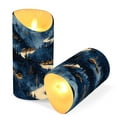 thumbnail image 3 of Snowy Mountain Village Flameless Candles 2 PCS with Remote Realistic Moving Flame LED Tapered Pillar Set for Home Decor, 3 of 7