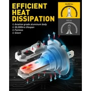 AUXITO H7 LED Headlight Bulb, 1:1 Mini Size , 6500K White, 8 CSP Chips Super Bright , Fanless Fog Lights Halogen Replacement Bulb, Pack of 2
