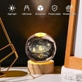 thumbnail image 2 of Happyhaves Calming Stellar Spheres The Galaxy, Saturn and The Moon, 3D Solar System Crystal Ball Night Light, 2.35/3.15 Inch Happy Haves Lamps 7 Color Changing for Bedroom Living Room Decor, 2 of 7