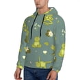 thumbnail image 3 of Honeii Cute Yoga Frogs Pattern Mens Hoodies Men's Loose Sleeve Sweatshirt,Pullover Hooded Sweatshirt for Men,Essentials Hoodie-4X-Large, 3 of 7