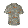 thumbnail image 3 of Daiia Dachshund Dog Bird Hawaiian Shirt for Men Gentle Cotton Regular Short Sleeve Casual-Small, 3 of 9