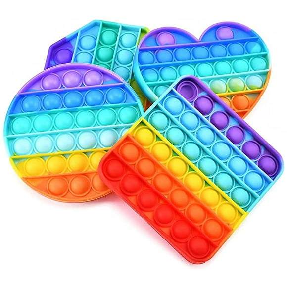 12 pack Andii Silicone Pop Its Fidget Toy | Bubble Popper Sensory Fidget Toy | Autism Anxiety OCD Special Needs Stress Reliever | Durable Washable Toy for 3+ Age Group (4 x each shape)