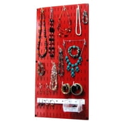 Wall Control Jewelry Organizer Wall Hanging Jewelry Holder Necklace Rack – Red Wall Mounted Jewelry Organizer System