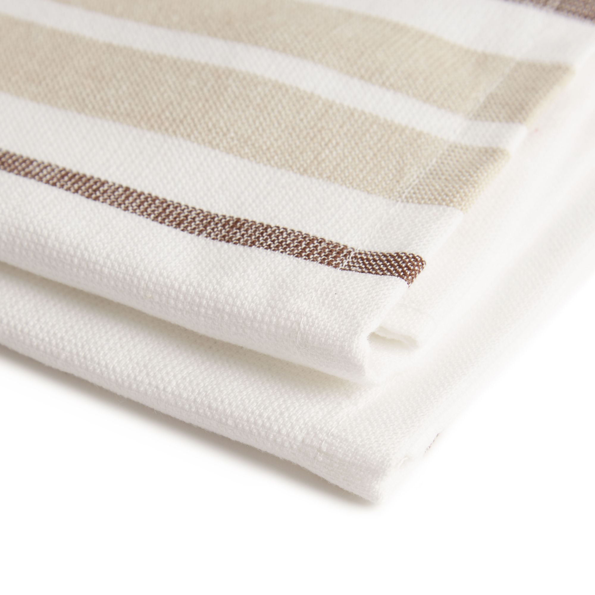 Bistro Town & Country Kitchen Towels 8 Pack (Tan and White)
