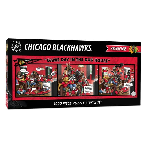 YouTheFan NHL Chicago Blackhawks Purebred Fans Gameday in the Dog House 1000PC Puzzle
