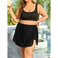 thumbnail image 6 of Sociala Plus Size Swim Skirt with Shorts for Womens High Waisted Side Split Swim Shorts with Pockets, 6 of 7