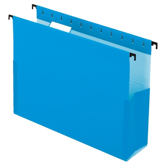 Pendaflex 59203 1/5-Cut Tabs 3 in. Capacity 1 Section Letter Size SureHook Reinforced Extra-Capacity Hanging Box File - Blue (25/Box)