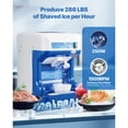thumbnail image 2 of KFFKFF Commercial Ice Shaver Crusher, 286lbs Per Hour Electric Snow Cone Maker with 2L Ice Cube Box, 250W 1500RPM Tabletop Shaved Ice Machine, 2 of 9